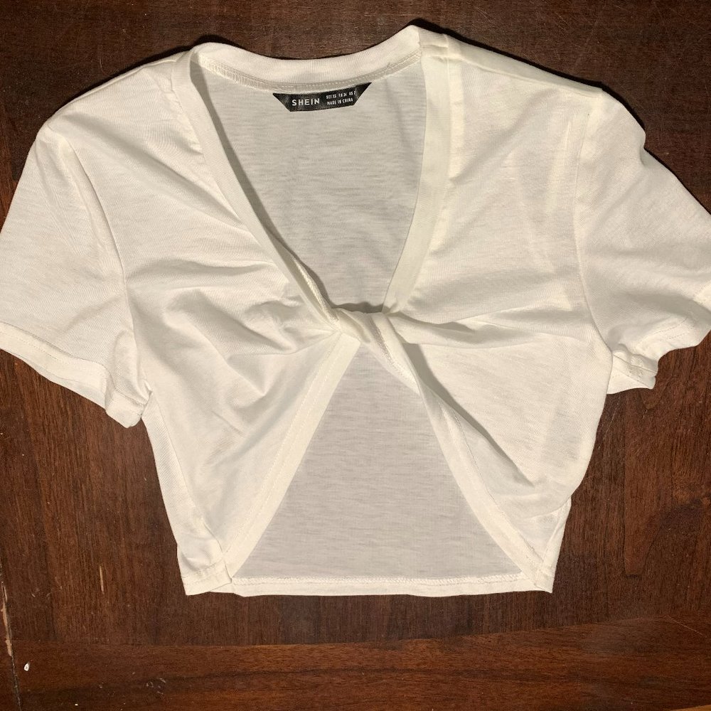 White Twisted Crop Top - XS